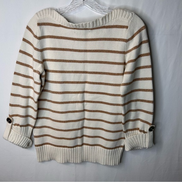 Jones New York Sport Women’s Sweater Gold Cream Buttons on Sleeves. Size M - Picture 11 of 14